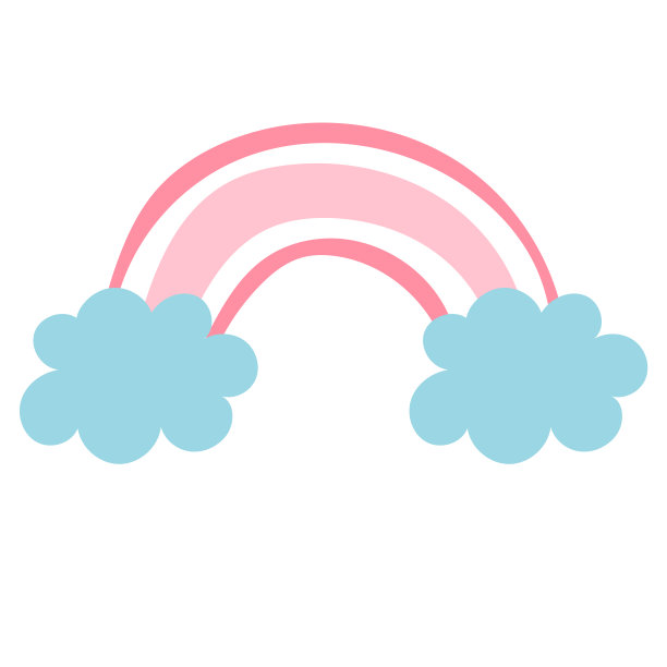 可爱的卡通时尚斯堪的纳维亚彩虹孤立在白色背景。图片下载