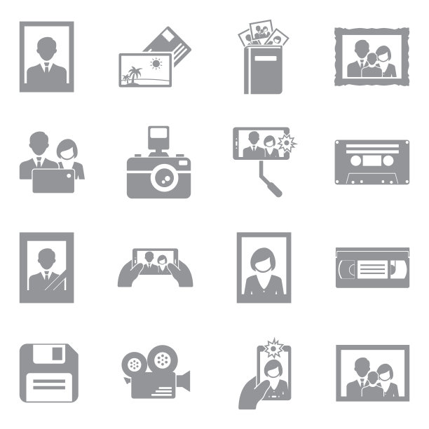 记忆的图标。灰色的平面设计。矢量插图。图片下载