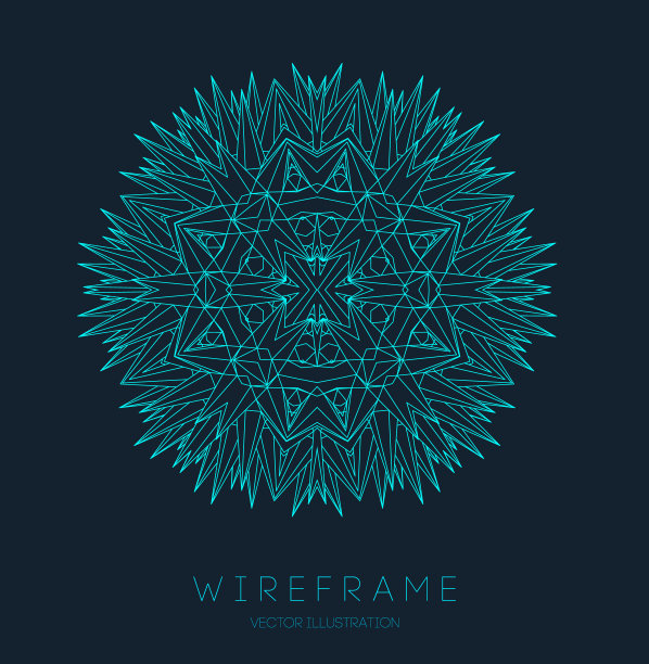 循环模式的技术。蓝色抽象几何形状技术图案在黑暗的背景。音乐抽象矢量插图图片下载