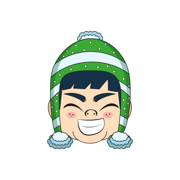 孤立的绿色快乐男孩圣诞节边界线矢量插图图片下载