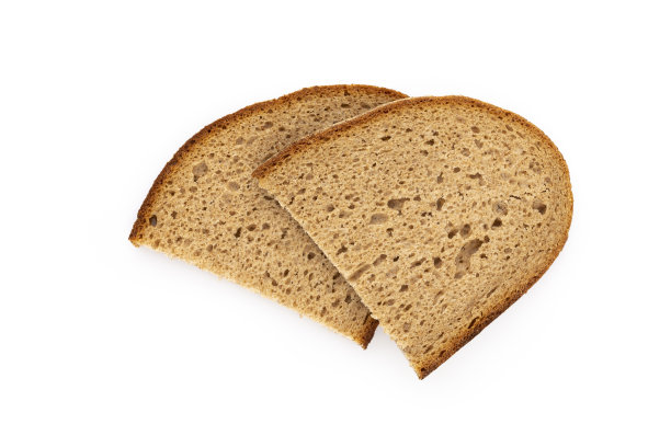 黑麦面包孤立在白色背景上。图片下载