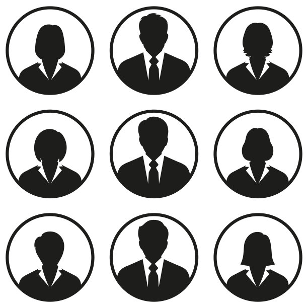 商务人士在白色背景上化身图标图片下载