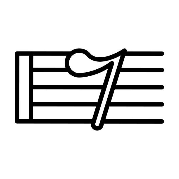 八个音符休息图标从音乐和媒体收集。薄线性八音符休息，一半，签名轮廓图标孤立在白色背景。线向量八音休止符号，符号为网和。图片下载