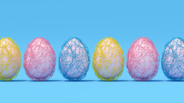 电线形状的复活节彩蛋图片下载