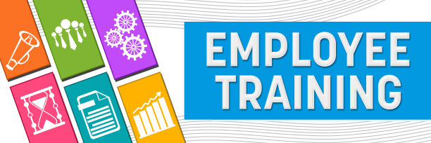 员工培训蓝色彩色商业符号左框图片下载