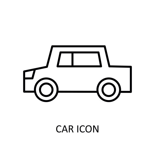 矢量插图与汽车图标。轮廓图图片下载