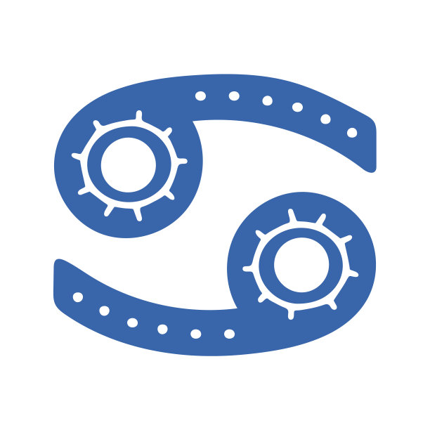 华丽的巨蟹座生肖矢量符号图形和插图。占星图标孤立图片下载