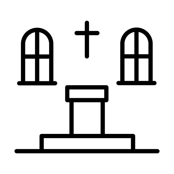 祭坛图标从情人节收集。薄线性祭坛，教堂，基督教轮廓图标孤立在白色背景。线向量坛符号，网和移动符号。图片下载