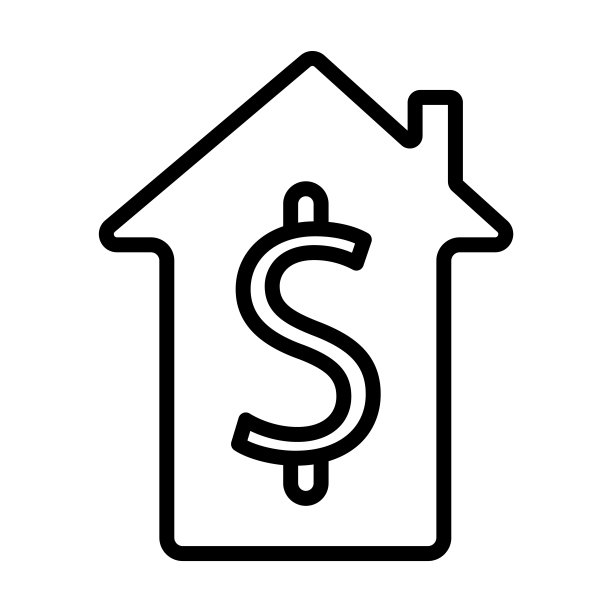 房子价值图标从用户界面收集。薄线性房子价值，房子，财务轮廓图标孤立在白色背景上。线向量屋值符号，网络和移动符号。图片下载