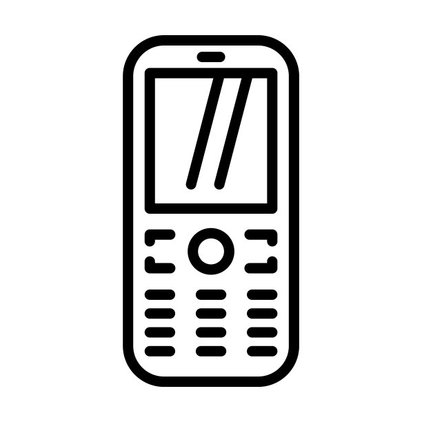 键盘电话图标从硬件收集。薄线性键盘电话，键盘，通信大纲图标孤立在白色背景。线向量键盘电话符号，网络和移动符号。图片下载