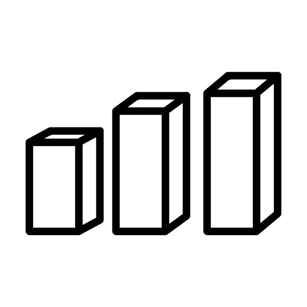 3d条图标从用户界面收集。薄线性3d条，数据，条轮廓图标孤立在白色背景。线向量3d条符号，网页和移动的符号。图片下载