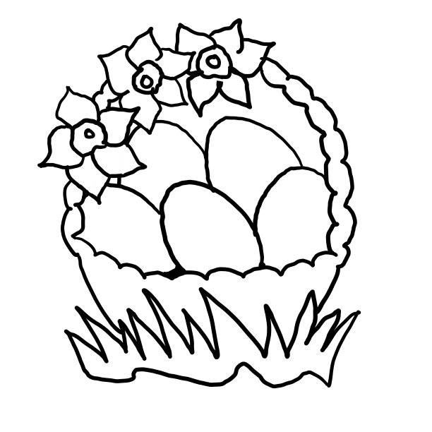 装有彩蛋的复活节篮子图片下载