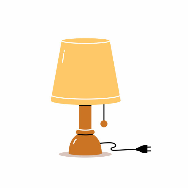 经典台灯与插头隔离图片下载