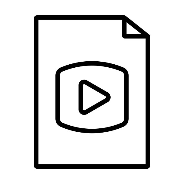 视频文件图标从用户界面集合。薄线性视频文件，电影，文件大纲图标孤立在白色背景。线向量视频文件符号，网页符号和移动符号。图片下载