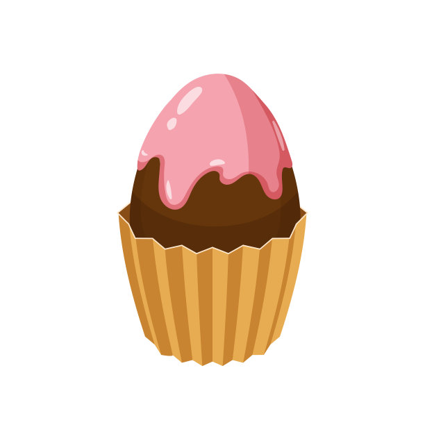 复活节纸杯蛋糕，装饰有巧克力蛋和松饼。甜食,甜品图片下载