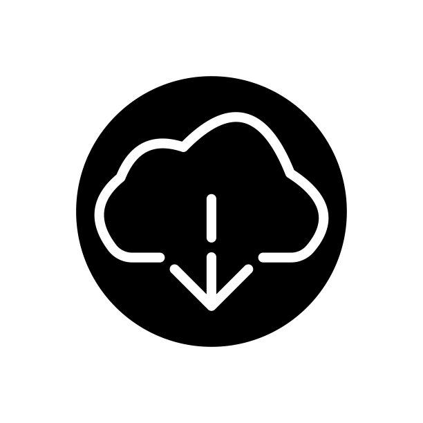 云下载。图标与剪纸效果的空白背景股票插图图片下载