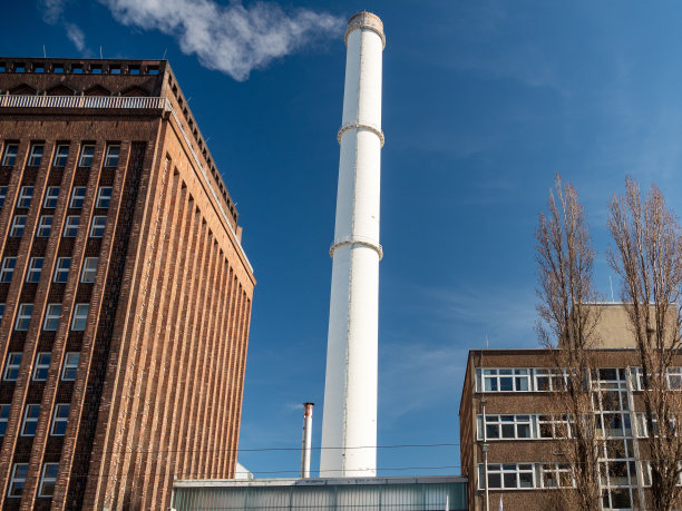 工业园区。热发电站。近距离图片下载