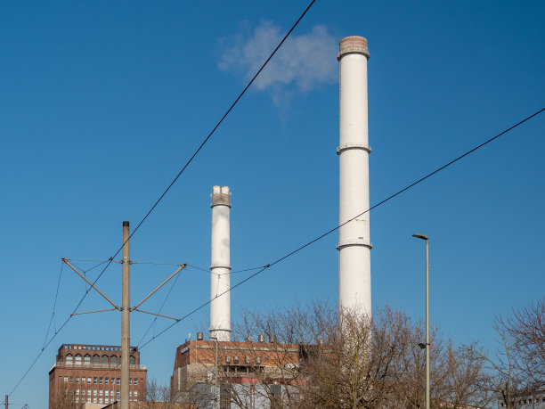 工业园区。热发电站。近距离图片下载