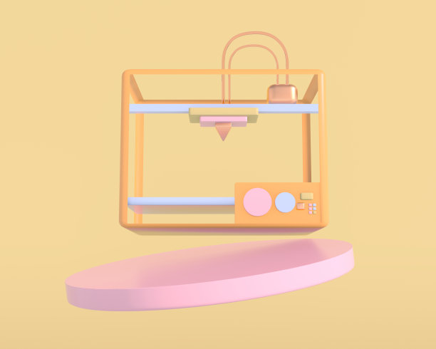 彩色3d打印机打印3d渲染，3d插图。图片下载