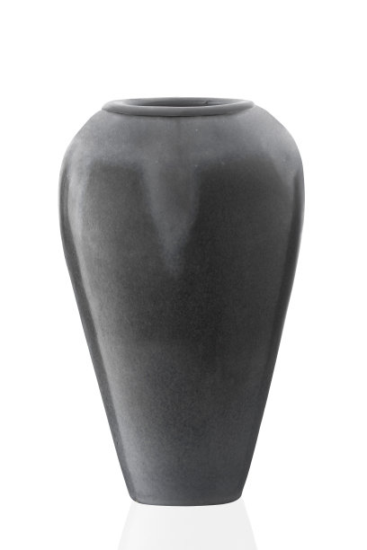 大型陶瓷地板花瓶孤立在白色背景上图片下载
