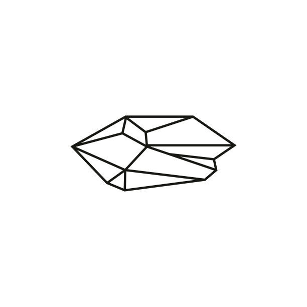 神秘的水晶。向量打印矿物轮廓图片下载