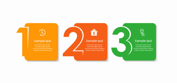 业务信息图形设计模板，有3个选项，步骤或流程图片下载