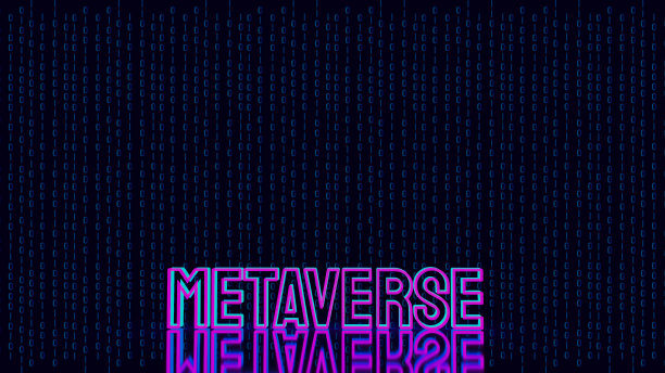 在数字背景的元宇宙光技术概念三维渲染图片下载