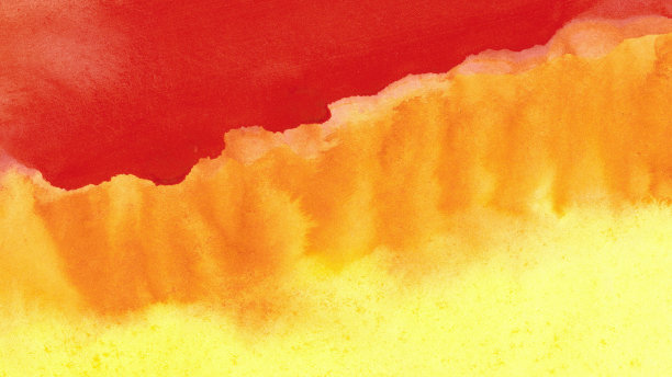 抽象绘画。红橙黄水彩。色彩丰富的背景设计。图片下载
