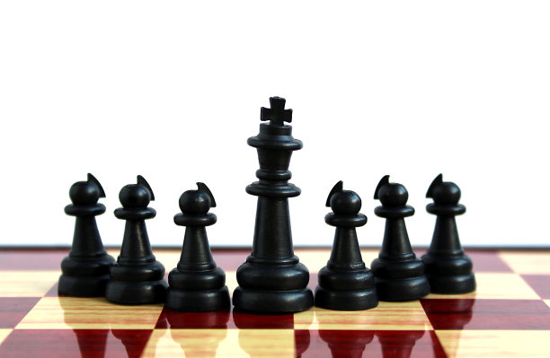 黑棋子站着。在国王前面，在他后面的卒子图片下载