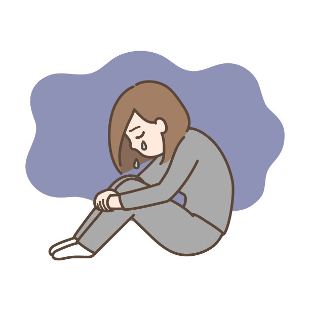 一个哭泣的女人的插图图片下载