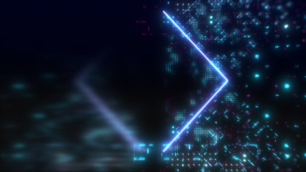 氖辉光抽象数字背景。未来hud概念插图。图片下载
