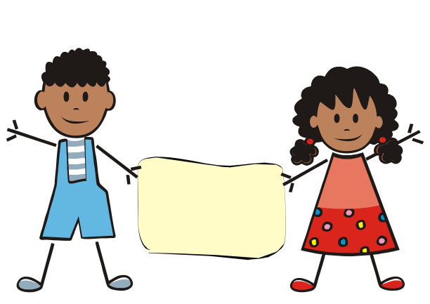 非洲孩子举着空白的横幅，概念，eps。图片下载