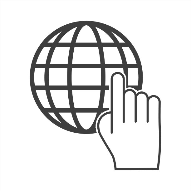 在白色背景上手写的全球图标图片下载