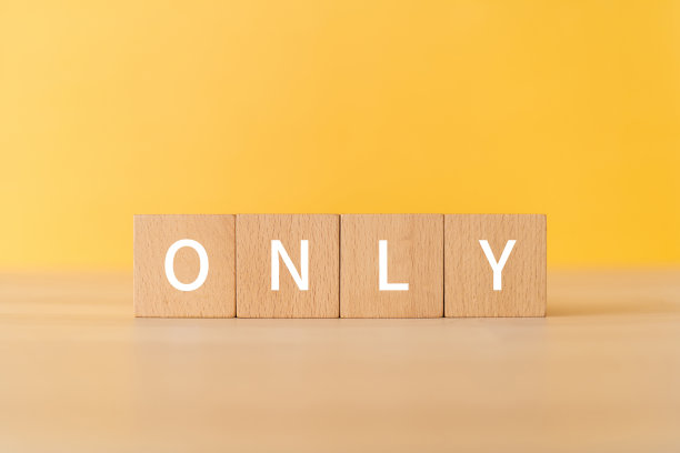 木块与“只有”文本的概念。图片下载