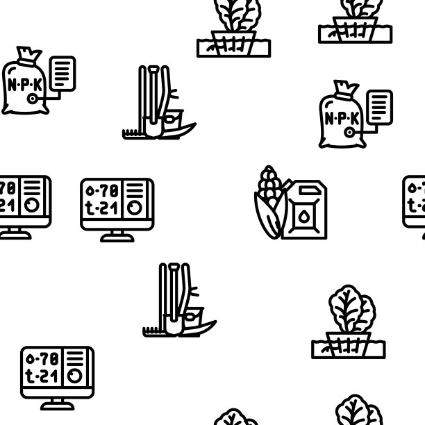 农业农田业务矢量无缝模式图片下载