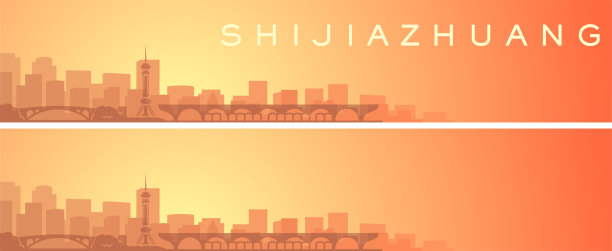 石家庄美丽天际线风景横幅图片下载