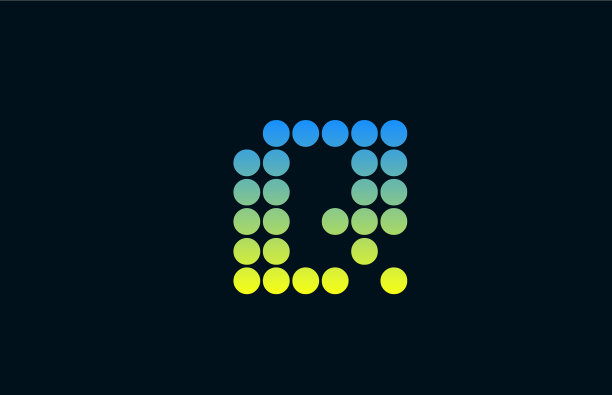 点q绿色黄色字母字母标志图标图片下载