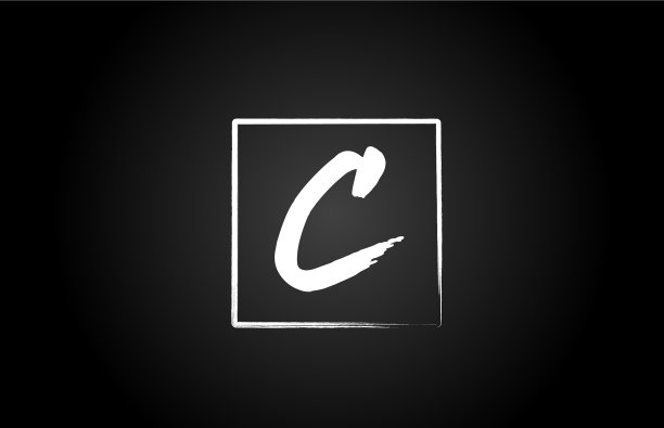 C垃圾字母字母标志图标与正方形图片下载