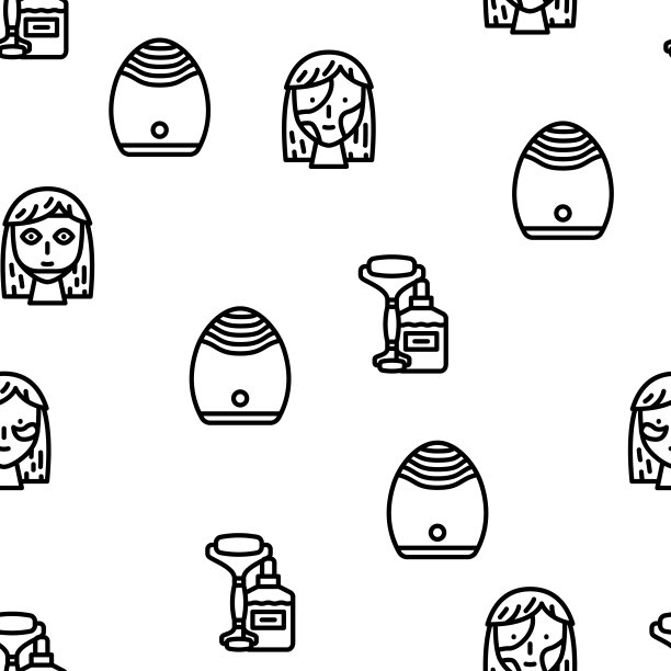 面部皮肤护理和治疗向量无缝模式图片下载