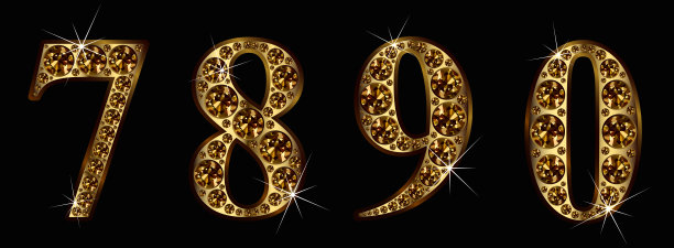 菱形数字设为7、8、9、0。向量Eps10图片下载