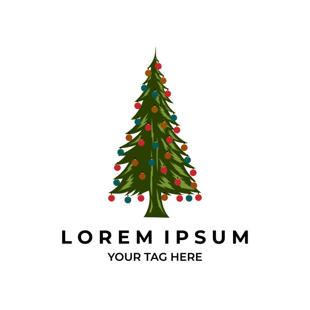 柏树颜色标志矢量插图设计图片下载