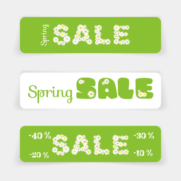 春季销售横幅或网站标题的集合图片下载
