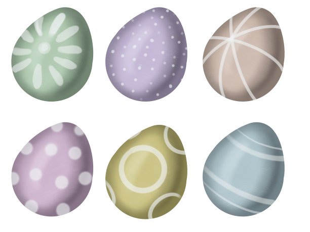 一套水彩复活节彩蛋。复活节彩绘彩蛋图片下载