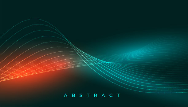 发光背景与波浪线效果图片下载