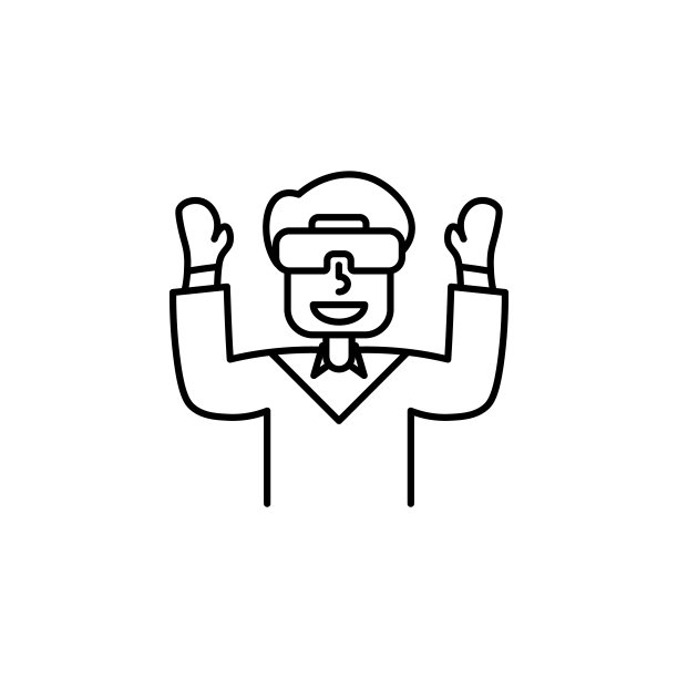 在线教育VR眼镜轮廓矢量图标。知识概念与毕业生图标图片下载