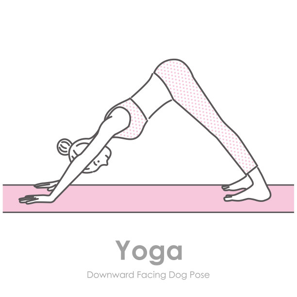 一个女人在室内做瑜伽的插图图片下载