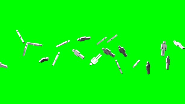 白色人形物体在绿色色度键背景。图片下载