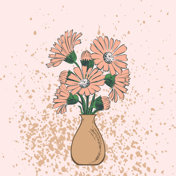 花瓶里插着一束漂亮的花图片下载