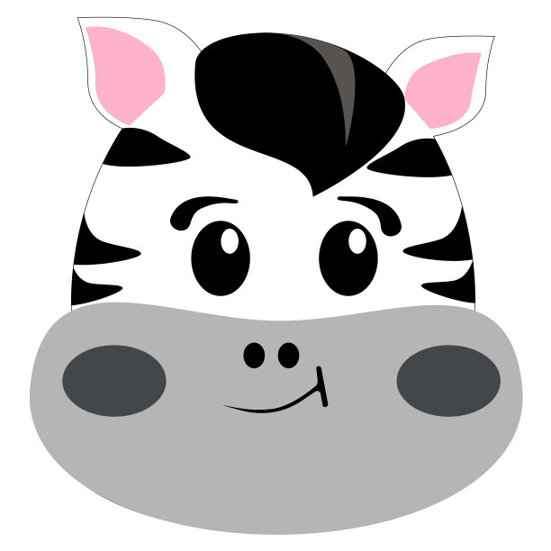 草原-斑马动物卡通插图图片下载