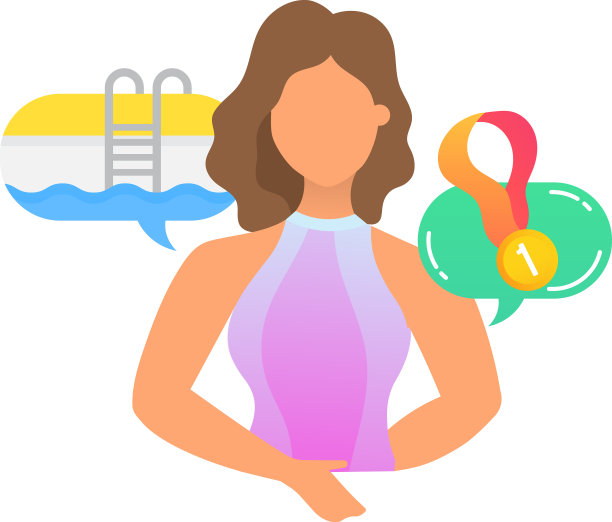 职业女子游泳冠军平面图标图片下载